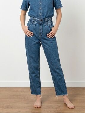 Garage Light Blue Straight Leg Paper bag Jeans | Size 3